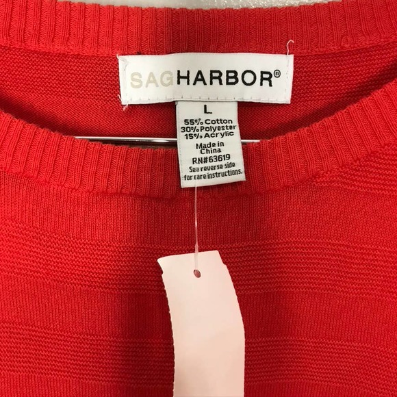 New! Sag Harbor Red Large Sweater - Picture 5 of 6